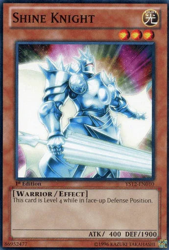 1st Edition, Common, Effect Monster, Light, Starter Deck: Xyz Symphony, Warrior Shine Knight [YS12-EN010] Common - Trading Card World