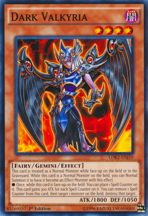 1st Edition, Common, Dark, Fairy, Gemini/Effect Monster, Legendary Decks II, Unlimited Dark Valkyria [LDK2-ENJ19] Common - Trading Card World