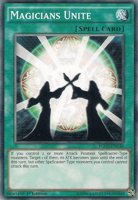 1st Edition, Common, King of Games: Yugi's Legendary Decks, Normal Spell, Spell, Unlimited Magicians Unite [YGLD-ENC30] Common - Trading Card World