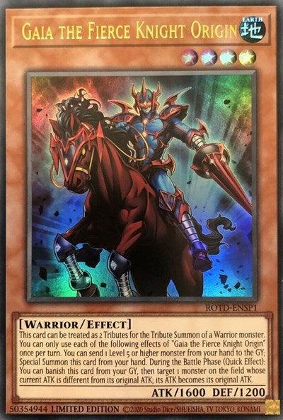 Earth, Effect Monster, Limited, Rise of the Duelist, Ultra Rare, Warrior Gaia the Fierce Knight Origin [ROTD-ENSP1] Ultra Rare - Trading Card World