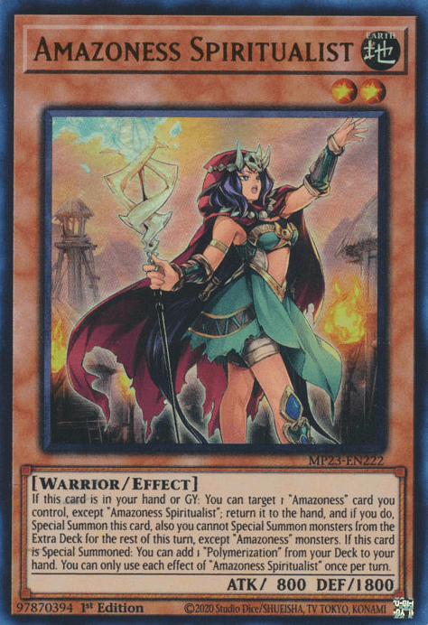 1st Edition, Dueling Heroes Collectors Tin - Mega Pack (25th Anniversary Edition), Earth, Effect Monster, Ultra Rare, Warrior Amazoness Spiritualist [MP23-EN222] Ultra Rare - Trading Card World