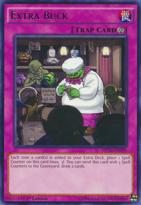 1st Edition, 2016 Mega-Tins Mega Pack, Continuous Trap, Rare, Trap, Unlimited Extra Buck [MP16-EN095] Rare - Trading Card World