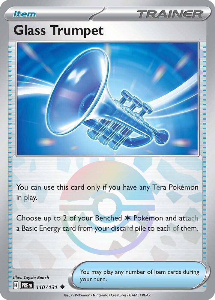110, Holofoil, Item, Scarlet & Violet: Prismatic Evolutions, Uncommon Glass Trumpet (110/131) (Poke Ball Pattern) [Scarlet & Violet: Prismatic Evolutions] - Trading Card World