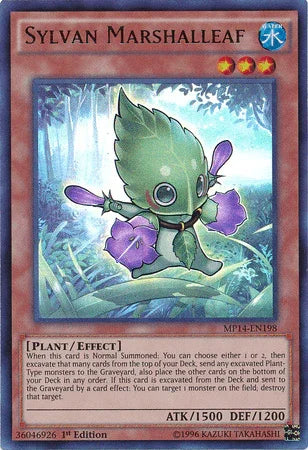 1st Edition, 2014 Mega-Tins Mega Pack, Effect Monster, Plant, Ultra Rare, Water Sylvan Marshalleaf [MP14-EN198] Ultra Rare - Trading Card World