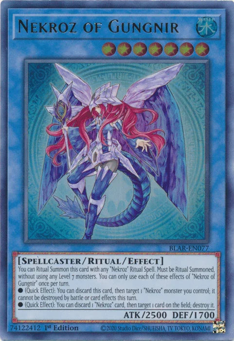 1st Edition, Battles of Legend: Armageddon, Ritual/Effect Monster, Spellcaster, Ultra Rare, Water Nekroz of Gungnir [BLAR-EN077] Ultra Rare - Trading Card World