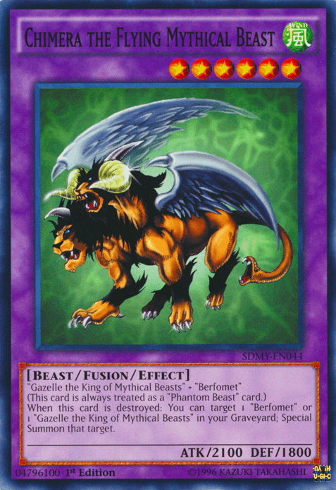 1st Edition, Beast, Common, Fusion/Effect Monster, Structure Deck: Yugi Muto, Wind Chimera the Flying Mythical Beast [SDMY-EN044] Common - Trading Card World