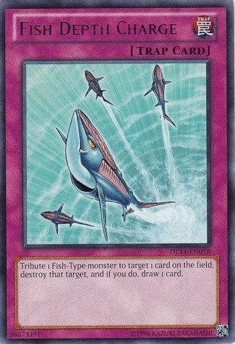Duelist League Promo, Normal Trap, Rare, Trap, Unlimited Fish Depth Charge (Blue) [DL14-EN018] Rare - Trading Card World