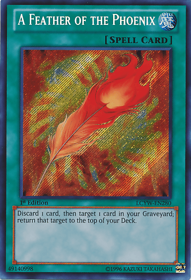 1st Edition, Legendary Collection 3: Yugi's World, Normal Spell, Secret Rare, Spell, Unlimited A Feather of the Phoenix [LCYW-EN280] Secret Rare - Trading Card World