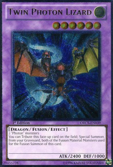 1st Edition, Dragon, Fusion/Effect Monster, Light, Order of Chaos, Ultimate Rare, Unlimited Twin Photon Lizard [ORCS-EN039] Ultimate Rare - Trading Card World