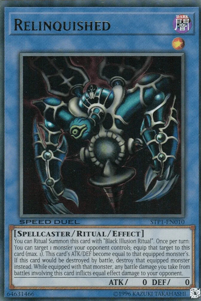Dark, Ritual/Effect Monster, Speed Duel: Tournament Pack 1, Spellcaster, Ultra Rare, Unlimited Relinquished [STP1-EN010] Ultra Rare - Trading Card World