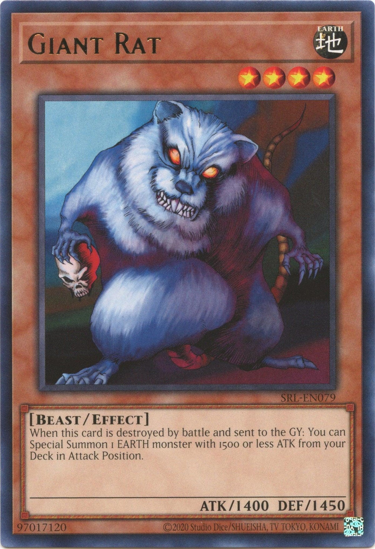 Earth, Effect Monster, Rare, Spell Ruler (25th Anniversary Edition), Unlimited Giant Rat (25th Anniversary) [SRL-EN079] Rare - Trading Card World