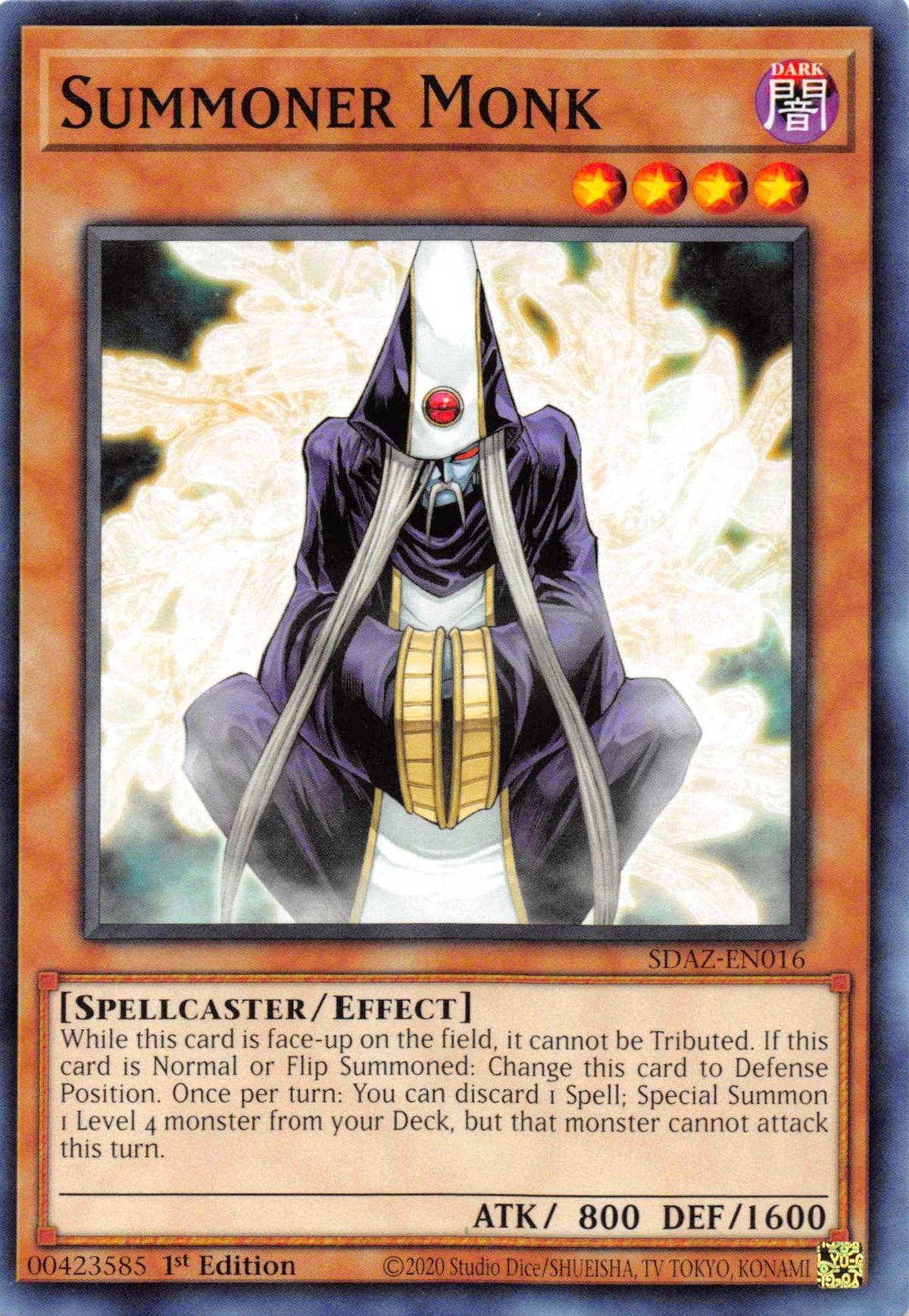 1st Edition, Common, Dark, Effect Monster, Spellcaster, Structure Deck: Albaz Strike Summoner Monk [SDAZ-EN016] Common - Trading Card World