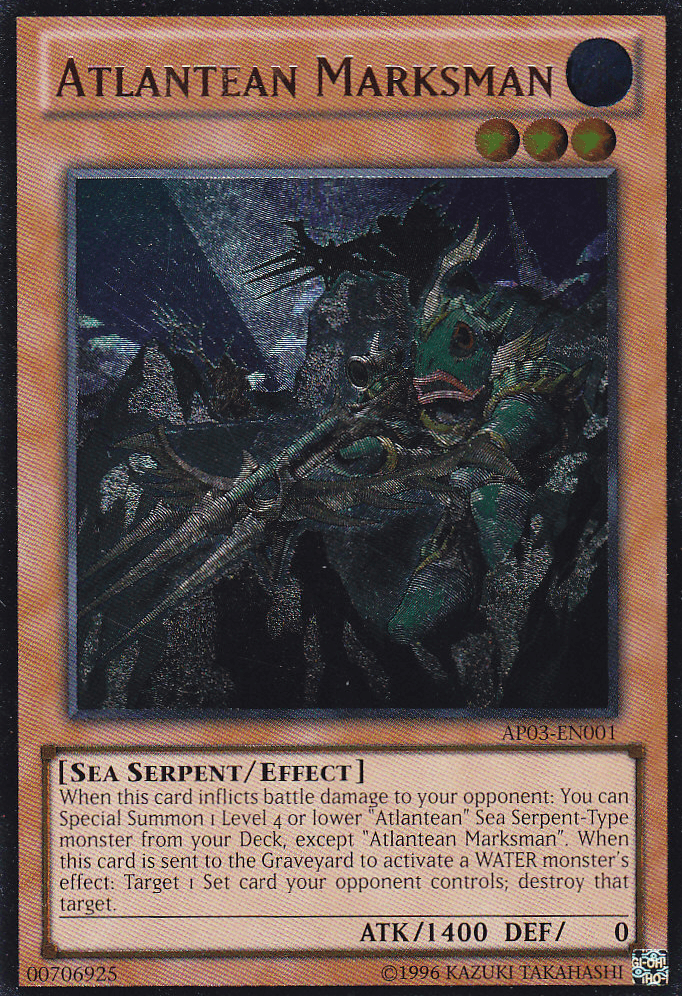 Astral Pack 3, Effect Monster, Sea Serpent, Ultimate Rare, Unlimited, Water Atlantean Marksman [AP03-EN001] Ultimate Rare - Trading Card World