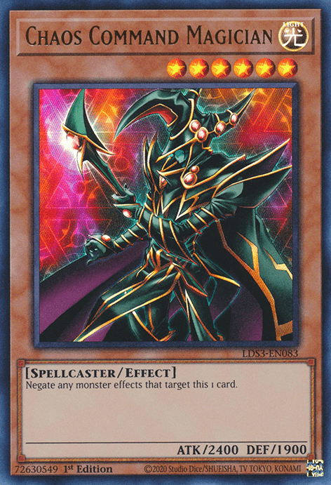 1st Edition, Effect Monster, Legendary Duelists: Season 3, Light, Spellcaster, Ultra Rare Chaos Command Magician [LDS3-EN083] Ultra Rare - Trading Card World