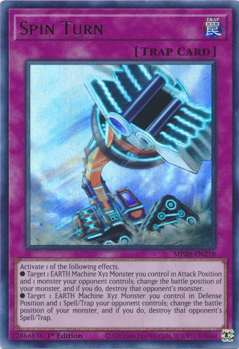 1st Edition, 2020 Tin of Lost Memories, Normal Trap, Trap, Ultra Rare Spin Turn [MP20-EN218] Ultra Rare - Trading Card World