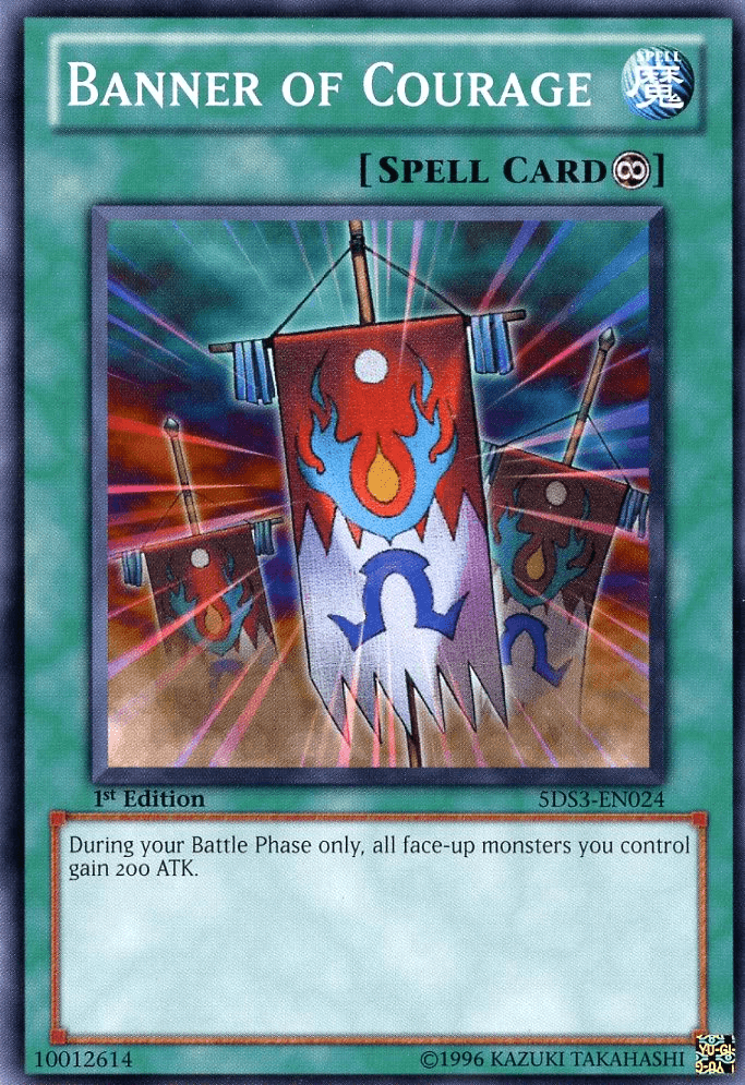 1st Edition, Common, Continuous Spell, Spell, Starter Deck: Duelist Toolbox Banner of Courage [5DS3-EN024] Common - Trading Card World