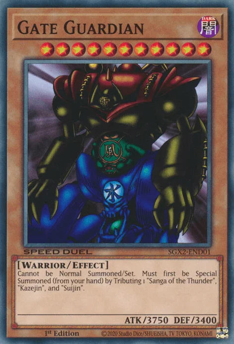 1st Edition, Common, Dark, Effect Monster, Speed Duel GX: Midterm Paradox, Warrior Gate Guardian [SGX2-END01] Common - Trading Card World