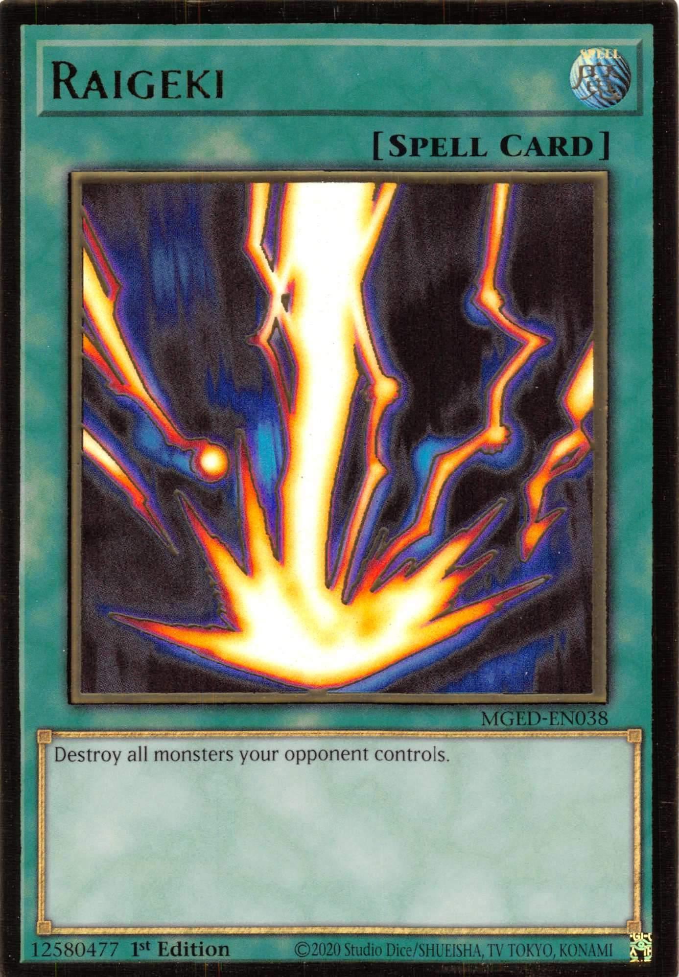 1st Edition, Gold Rare, Maximum Gold: El Dorado, Normal Spell, Spell Raigeki [MGED-EN038] Gold Rare - Trading Card World