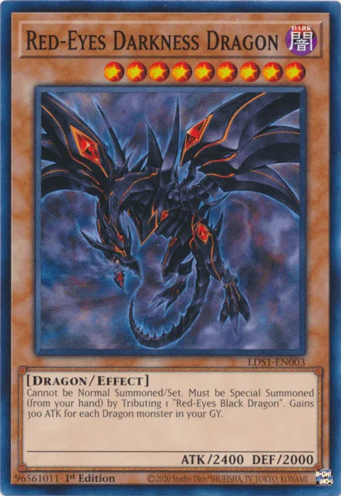 1st Edition, Common, Dark, Dragon, Effect Monster, Legendary Duelists: Season 1 Red-Eyes Darkness Dragon [LDS1-EN003] Common - Trading Card World