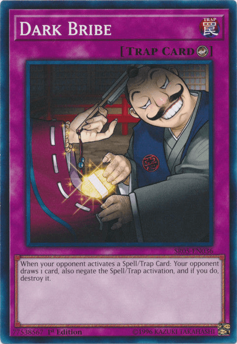 1st Edition, Common, Counter Trap, Structure Deck: Wave of Light, Trap Dark Bribe [SR05-EN036] Common - Trading Card World