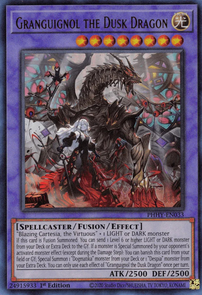 1st Edition, Fusion/Effect Monster, Light, Photon Hypernova, Spellcaster, Ultra Rare Granguignol the Dusk Dragon [PHHY-EN033] Ultra Rare - Trading Card World