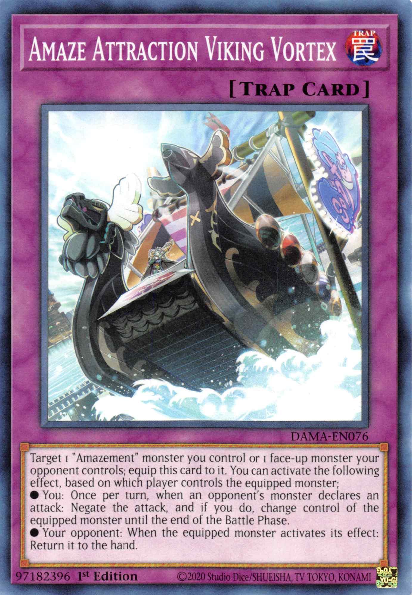 1st Edition, Common, Dawn of Majesty, Normal Trap, Trap Amaze Attraction Viking Vortex [DAMA-EN076] Common - Trading Card World