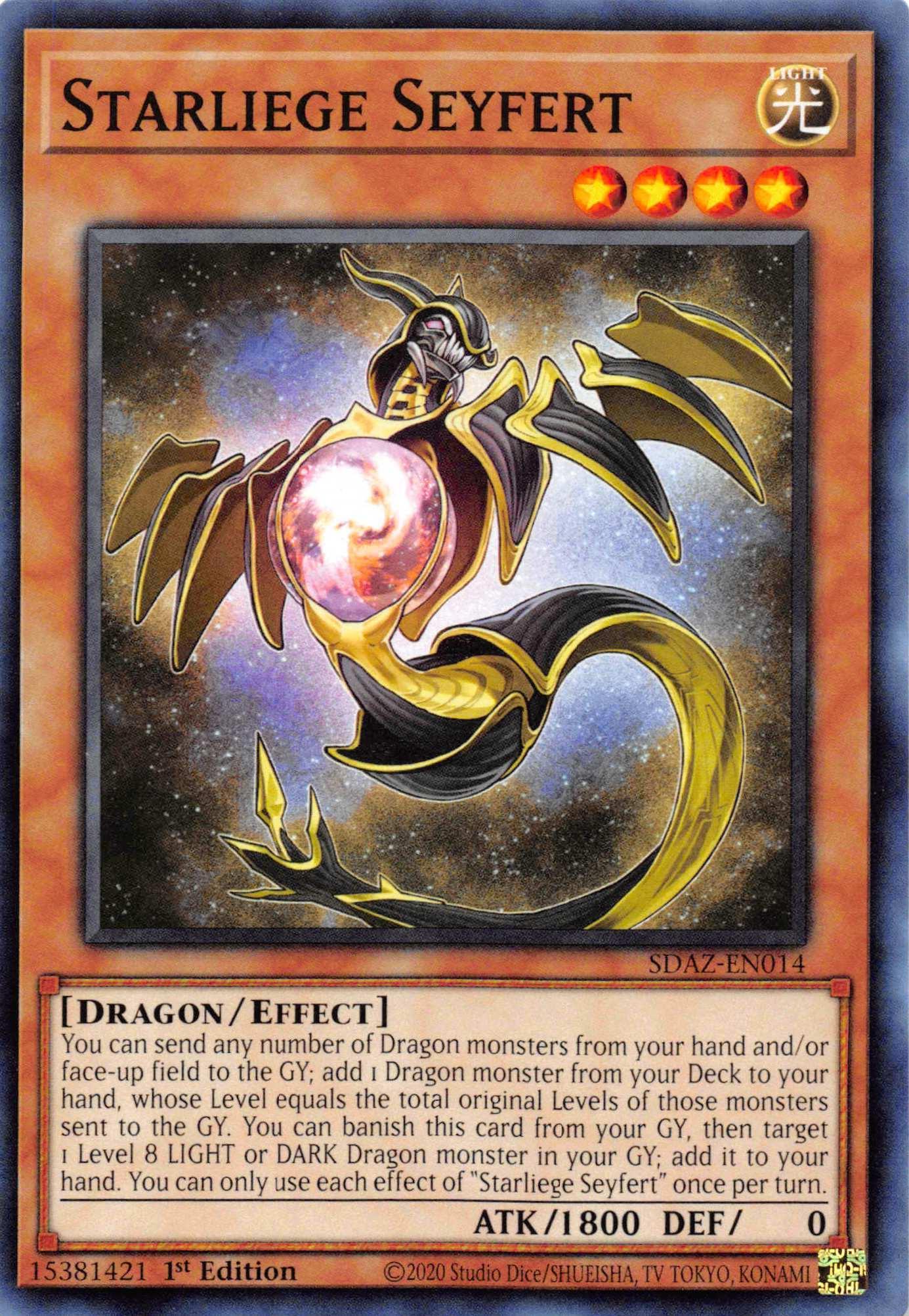 1st Edition, Common, Dragon, Effect Monster, Light, Structure Deck: Albaz Strike Starliege Seyfert [SDAZ-EN014] Common - Trading Card World