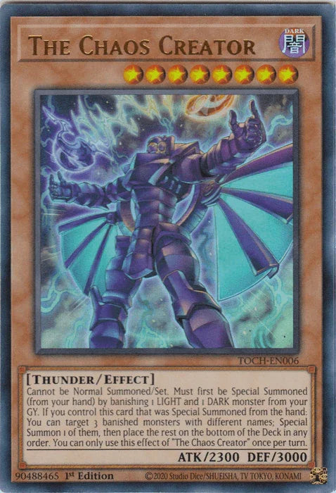 1st Edition, Dark, Effect Monster, Thunder, Toon Chaos, Ultra Rare, Unlimited The Chaos Creator [TOCH-EN006] Ultra Rare - Trading Card World