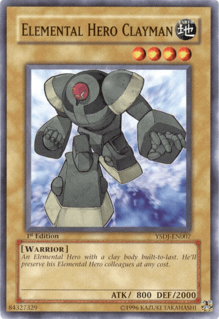 1st Edition, Common, Earth, Normal Monster, Starter Deck: Jaden Yuki, Unlimited, Warrior Elemental HERO Clayman [YSDJ-EN007] Common - Trading Card World