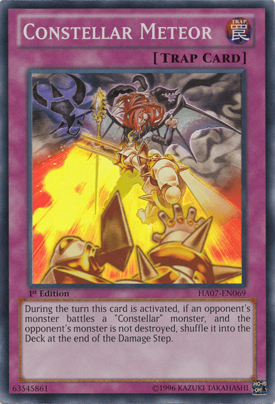 1st Edition, Hidden Arsenal 7: Knight of Stars, Normal Trap, Super Rare, Trap, Unlimited Constellar Meteor [HA07-EN069] Super Rare - Trading Card World