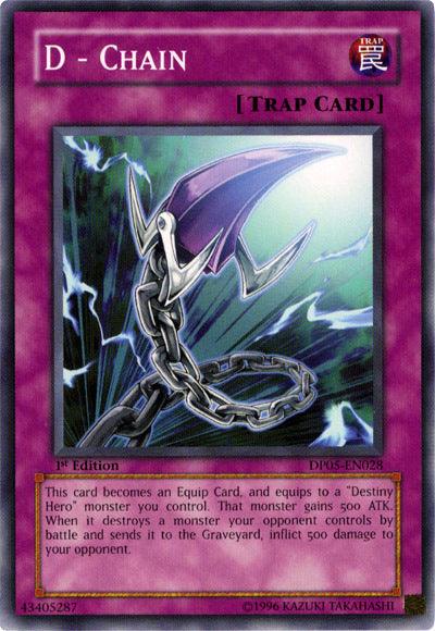1st Edition, Common, Duelist Pack 5: Aster Phoenix, Normal Trap, Trap, Unlimited D - Chain [DP05-EN028] Common - Trading Card World