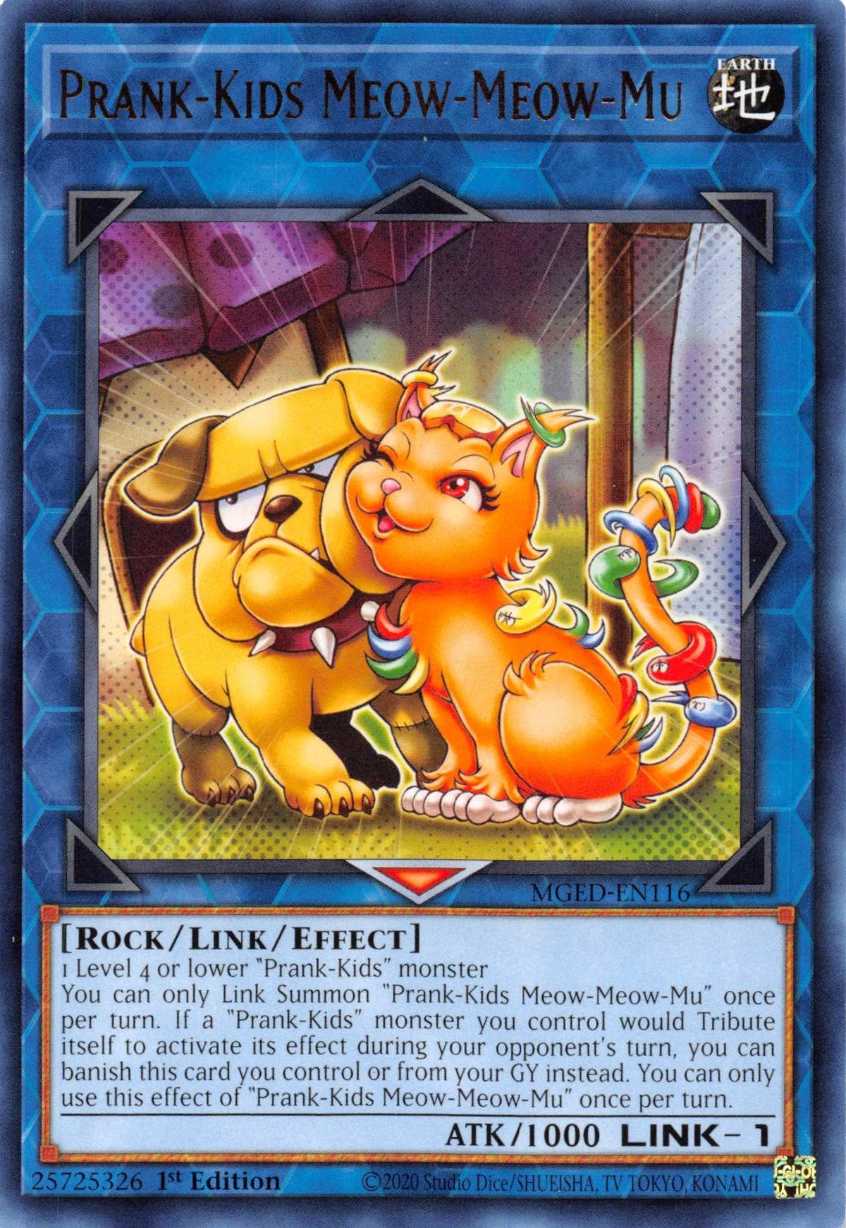 1st Edition, Earth, Link/Effect Monster, Maximum Gold: El Dorado, Rare, Rock Prank-Kids Meow-Meow-Mu [MGED-EN116] Rare - Trading Card World