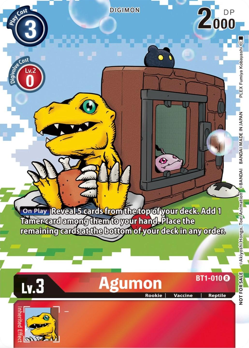 BT1-010, Digimon, Rare, Red, Release Special Booster Promos, Reptile, Rookie, Vaccine Agumon [BT1-010] (25th Special Memorial Pack) [Release Special Booster Promos] - Trading Card World