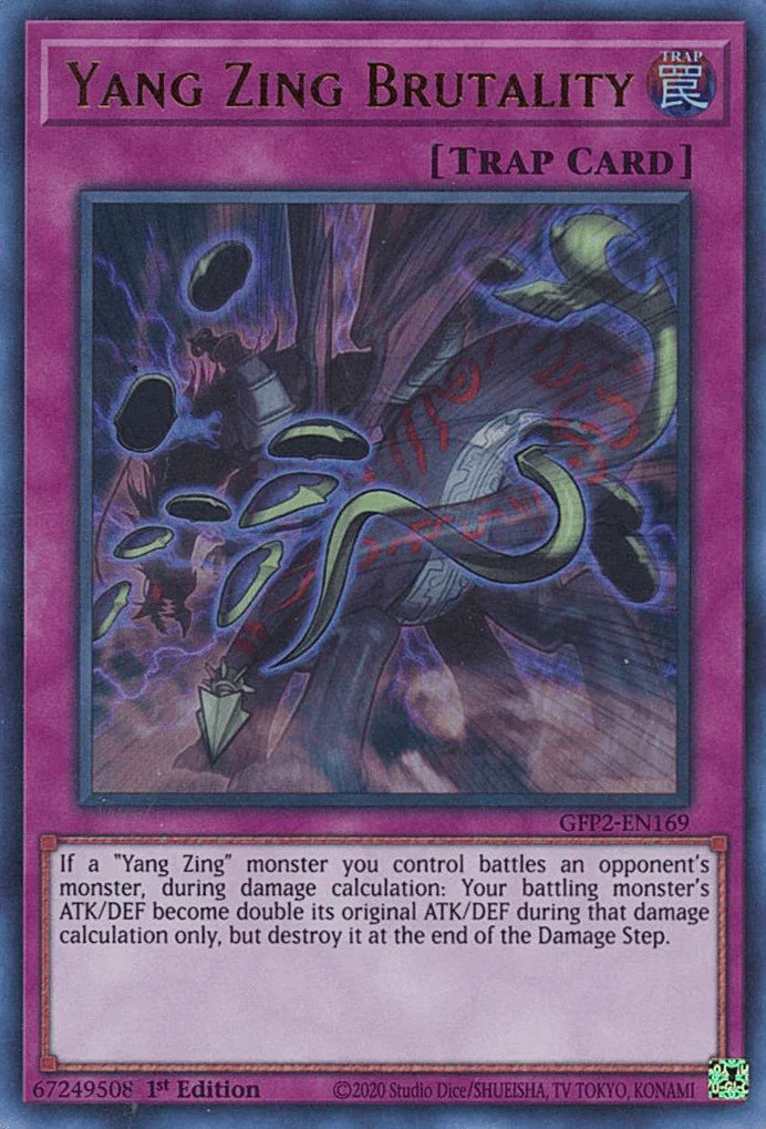 1st Edition, Ghosts From the Past: The 2nd Haunting, Normal Trap, Trap, Ultra Rare Yang Zing Brutality [GFP2-EN169] Ultra Rare - Trading Card World