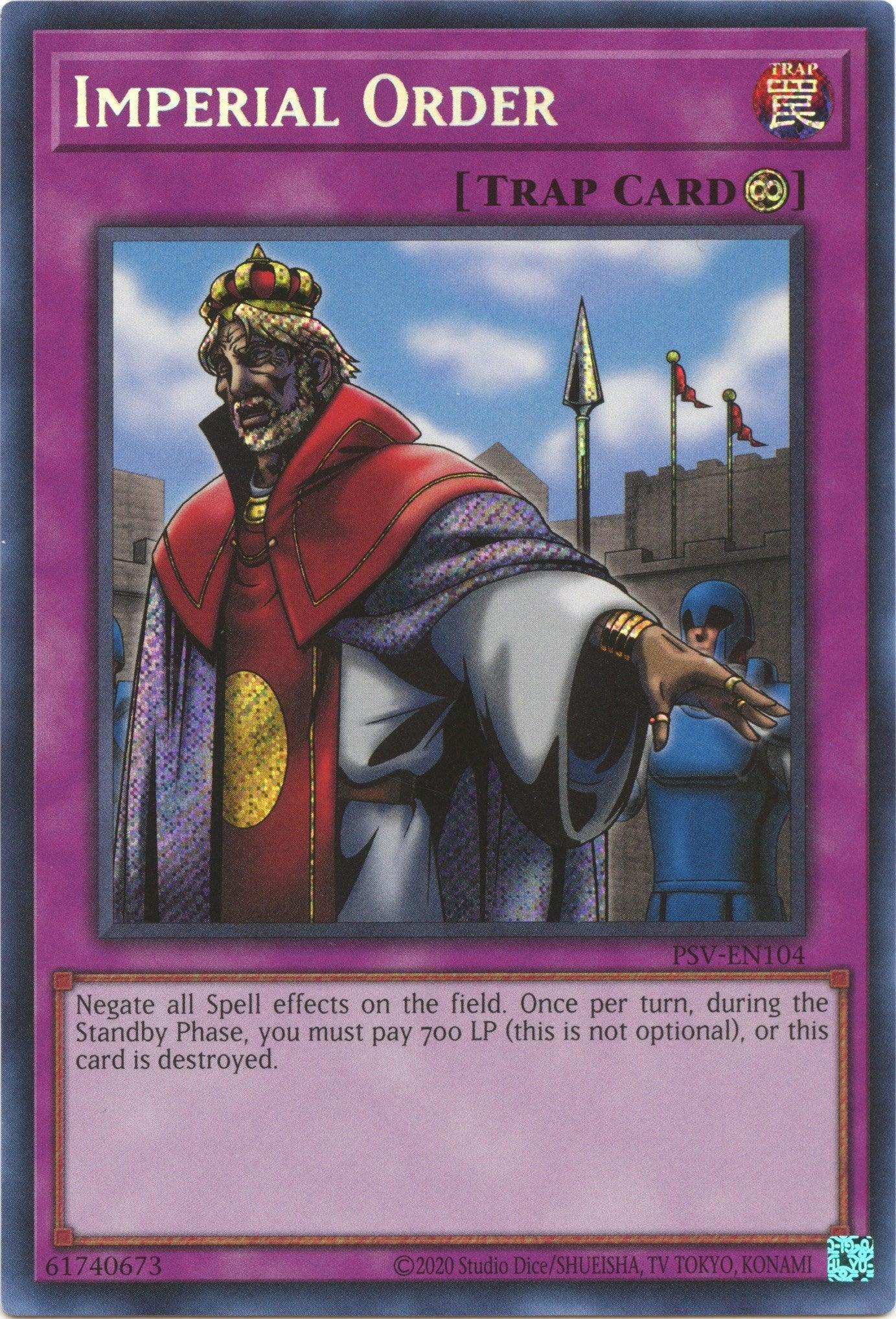 Continuous Trap, Pharaoh's Servant (25th Anniversary Edition), Secret Rare, Trap, Unlimited Imperial Order (25th Anniversary) [PSV-EN104] Secret Rare - Trading Card World