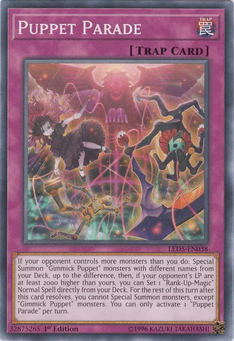 1st Edition, Common, Legendary Duelists: Immortal Destiny, Normal Trap, Trap Puppet Parade [LED5-EN038] Common - Trading Card World