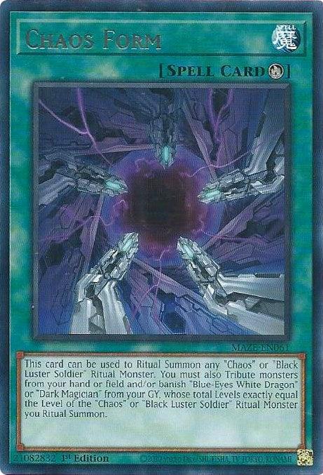 1st Edition, Maze of Memories, Rare, Ritual Spell, Spell Chaos Form [MAZE-EN061] Rare - Trading Card World