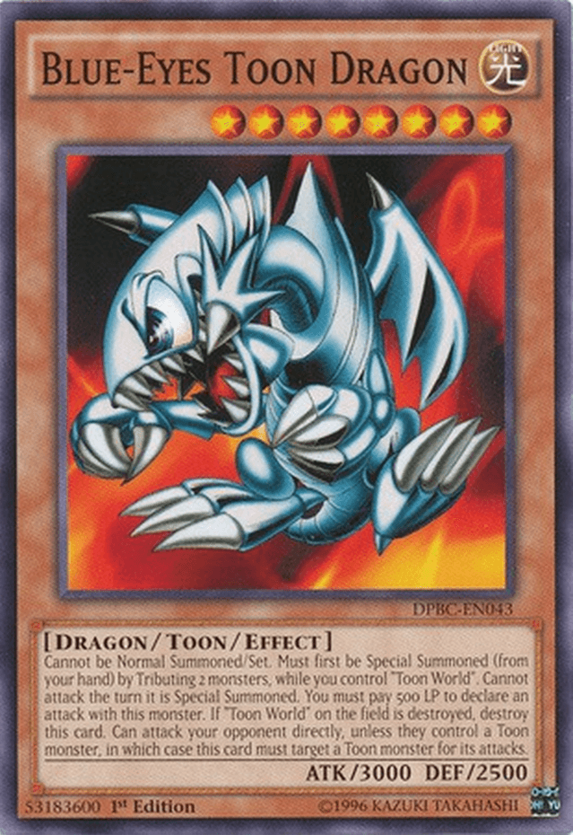 1st Edition, Common, Dark, Dragon, Duelist Pack: Battle City, Toon/Effect Monster Blue-Eyes Toon Dragon [DPBC-EN043] Common - Trading Card World