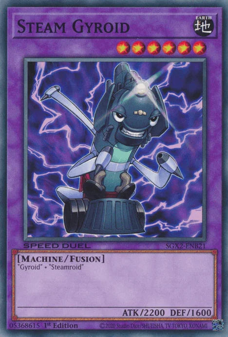 1st Edition, Common, Earth, Fusion Monster, Machine, Speed Duel GX: Midterm Paradox Steam Gyroid [SGX2-ENB21] Common - Trading Card World