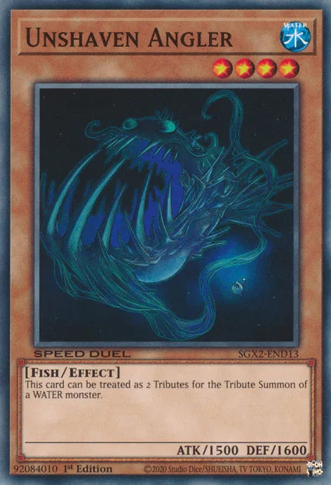 1st Edition, Common, Effect Monster, Fish, Speed Duel GX: Midterm Paradox, Water Unshaven Angler [SGX2-END13] Common - Trading Card World