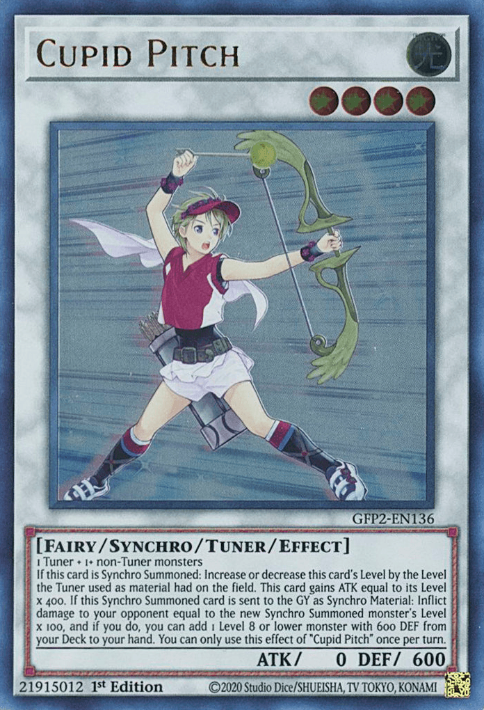 1st Edition, Fairy, Ghosts From the Past: The 2nd Haunting, Light, Synchro/Tuner/Effect Monster, Ultra Rare Cupid Pitch [GFP2-EN136] Ultra Rare - Trading Card World