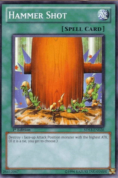 1st Edition, Common, Normal Spell, Spell, Starter Deck: Duelist Toolbox Hammer Shot [5DS3-EN026] Common - Trading Card World