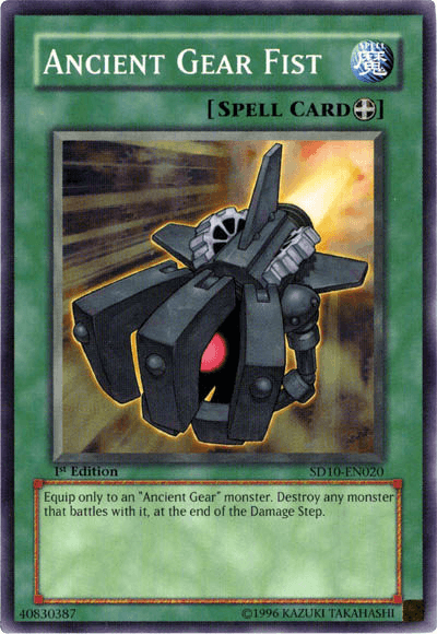 1st Edition, Common, Equip Spell, Spell, Structure Deck: Machine Re-Volt, Unlimited Ancient Gear Fist [SD10-EN020] Common - Trading Card World