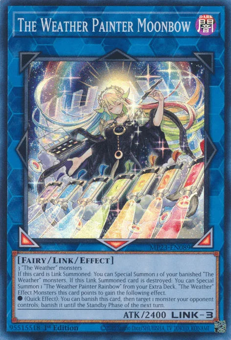 1st Edition, Dark, Dueling Heroes Collectors Tin - Mega Pack (25th Anniversary Edition), Fairy, Link/Effect Monster, Super Rare The Weather Painter Moonbow [MP23-EN089] Super Rare - Trading Card World