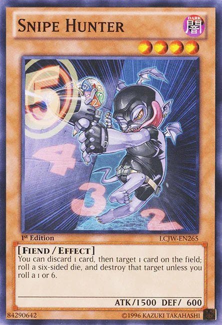 1st Edition, Common, Dark, Effect Monster, Fiend, Legendary Collection 4: Joey's World Snipe Hunter [LCJW-EN265] Common - Trading Card World