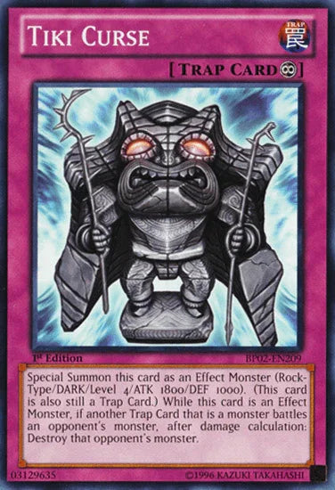 1st Edition, Battle Pack 2: War of the Giants, Continuous Trap, Mosaic Rare, Trap, Unlimited Tiki Curse [BP02-EN209] Mosaic Rare - Trading Card World