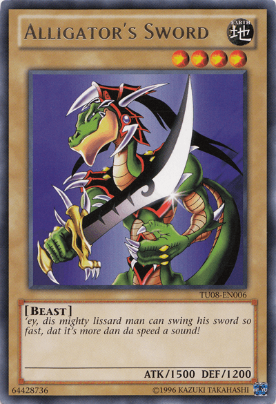 Beast, Earth, Normal Monster, Rare, Turbo Pack: Booster Eight, Unlimited Alligator's Sword [TU08-EN006] Rare - Trading Card World