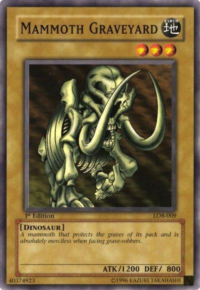 1st Edition, Common, Dinosaur, Earth, Normal Monster, The Legend of Blue Eyes White Dragon, Unlimited Mammoth Graveyard [LOB-009] Common - Trading Card World