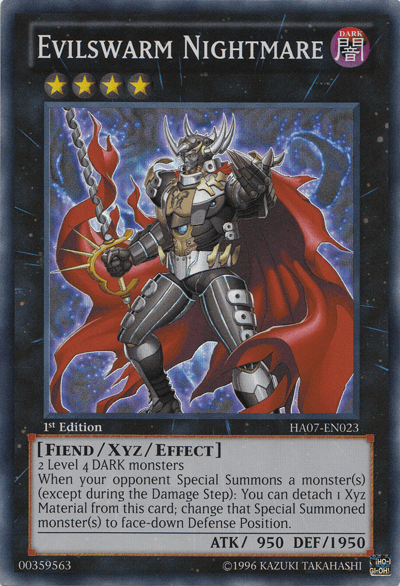 1st Edition, Dark, Fiend, Hidden Arsenal 7: Knight of Stars, Super Rare, Unlimited, Xyz/Effect Monster Evilswarm Nightmare [HA07-EN023] Super Rare - Trading Card World