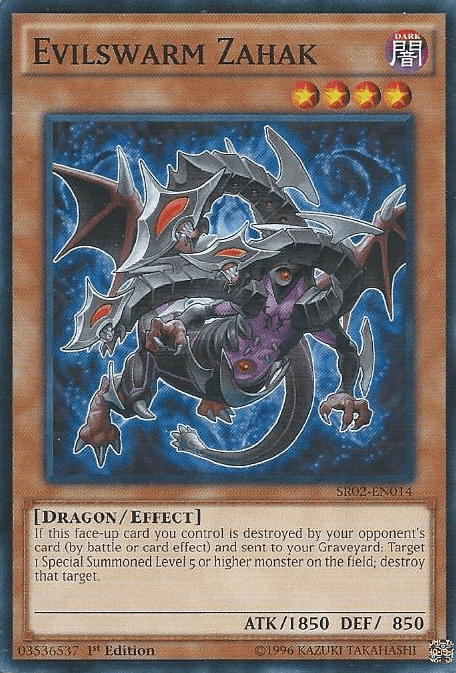 1st Edition, Common, Dark, Dragon, Effect Monster, Structure Deck: Rise of the True Dragons Evilswarm Zahak [SR02-EN014] Common - Trading Card World